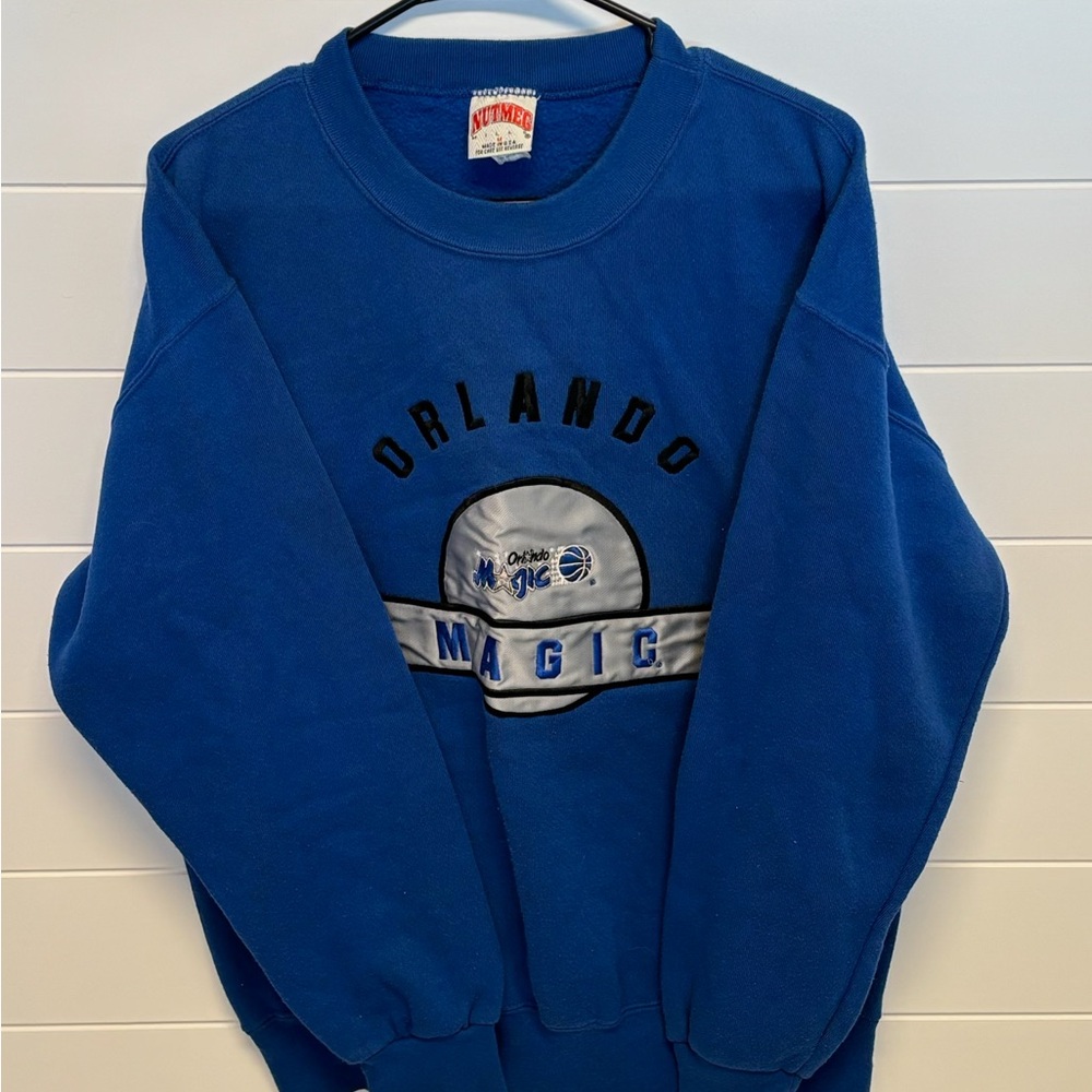 Vintage 90s Nutmeg Embroidered Orlando Magic Sweatshirt Mens Medium